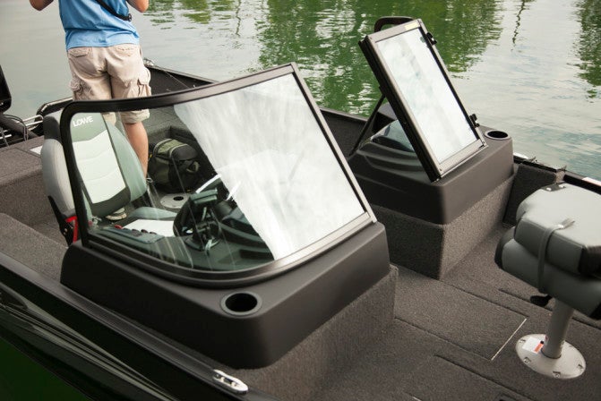 The large walk-through windshield provides excellent protection from the elements on cool days.