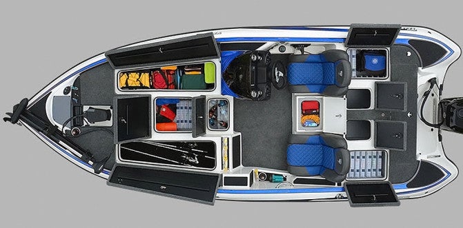 For an 18-foot bass boat, the 179 TRX offers an astonishing amount of storage space for extra rods, tackle and boat gear.